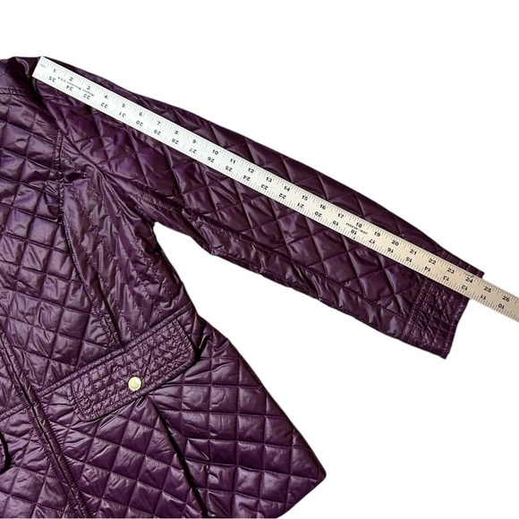 BELLA BICCHI Purple Quilted Coat Jacket sz 16 Lined Lightweight Pockets Short - Picture 5 of 12